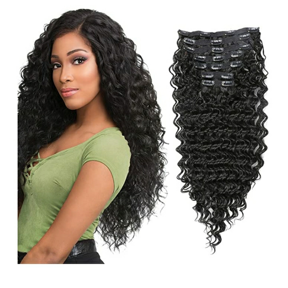 👑 Human Hair 100% Organic Fiber Clip-in extension